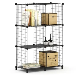 Regal Metall 6 Fächer 74 x 38 x 113 cm schwarz