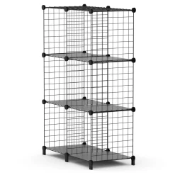 Regal Metall 6 Fächer 74 x 38 x 113 cm schwarz