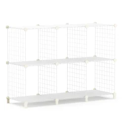 Regal Metall 6 Fächer 74 x 38 x 113 cm weiss