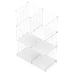 Regal Metall 6 Fächer 74 x 38 x 113 cm weiss