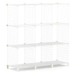 Regal Metall 9 Fächer 108 x 38 x 148 cm weiss