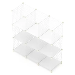 Regal Metall 9 Fächer 108 x 38 x 148 cm weiss