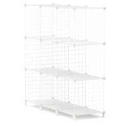 Regal Metall 9 Fächer 108 x 38 x 148 cm weiss