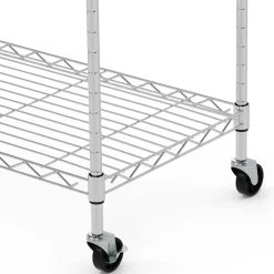 Regal Metall höhenverstellbar auf Rollen 76 x 35 x 154 cm silber