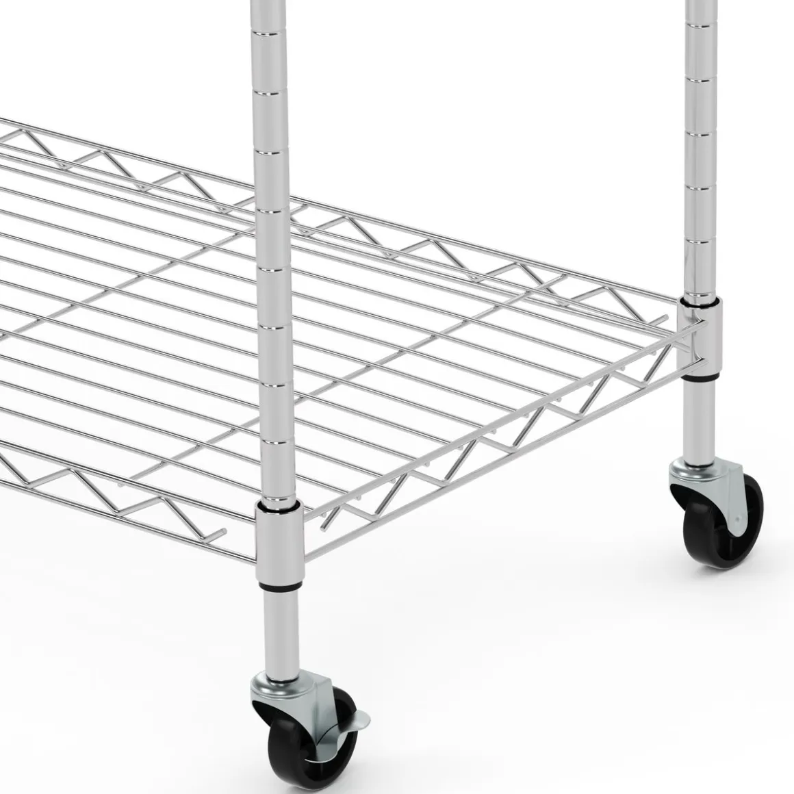 Regal Metall höhenverstellbar auf Rollen 76 x 35 x 154 cm silber