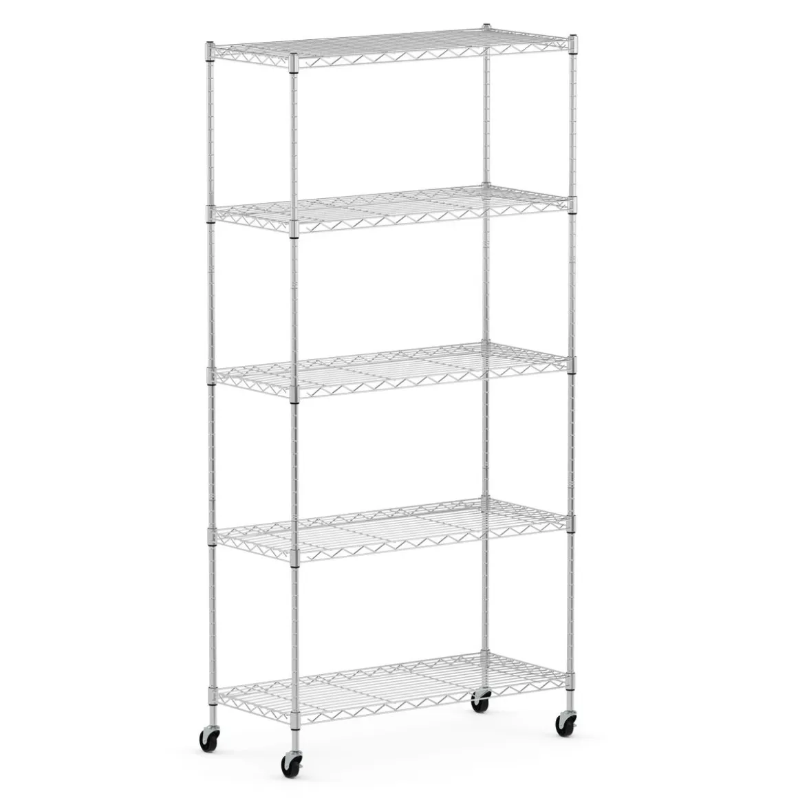 Regal Metall höhenverstellbar auf Rollen 76 x 35 x 154 cm silber