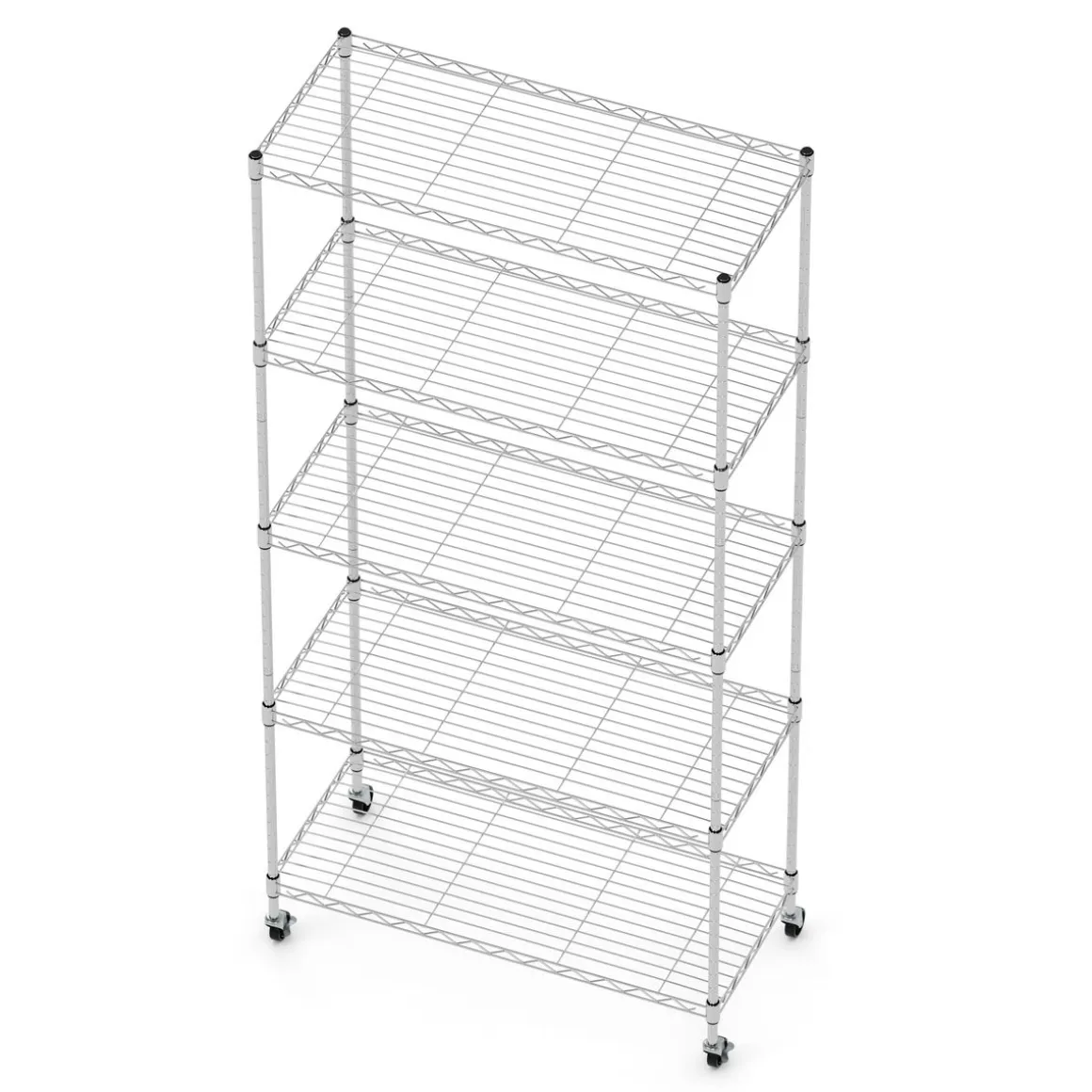 Regal Metall höhenverstellbar auf Rollen 76 x 35 x 154 cm silber