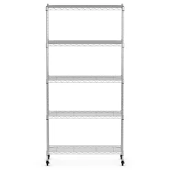 Regal Metall höhenverstellbar auf Rollen 76 x 35 x 154 cm silber