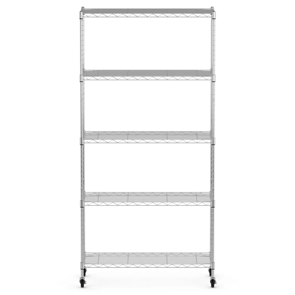 Regal Metall höhenverstellbar auf Rollen 76 x 35 x 154 cm silber