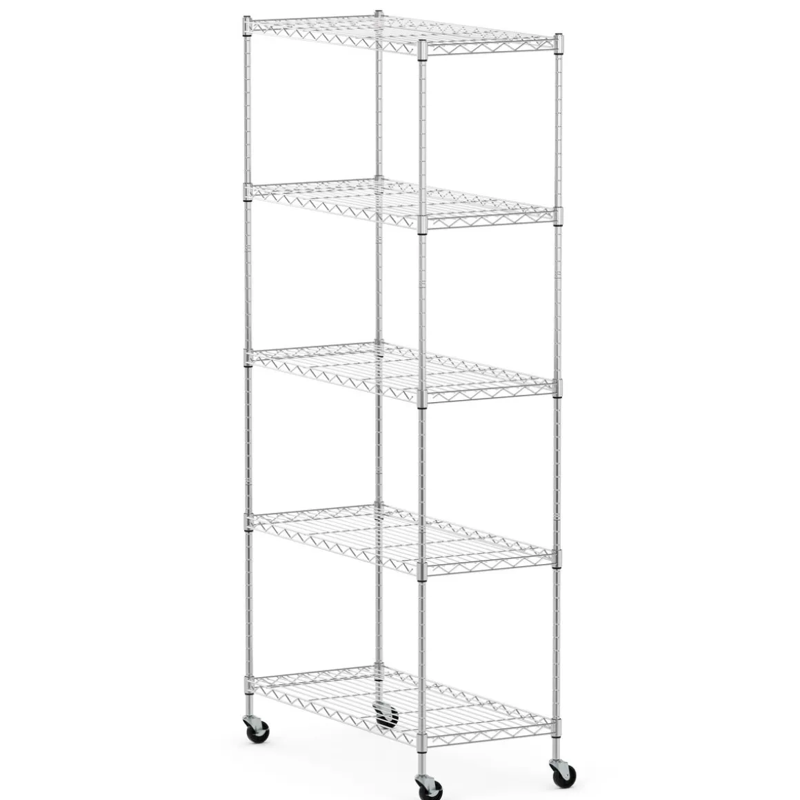 Regal Metall höhenverstellbar auf Rollen 76 x 35 x 154 cm silber