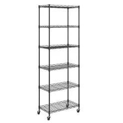 Regal Metall höhenverstellbar auf Rollen 54 x 29 x 160 cm schwarz