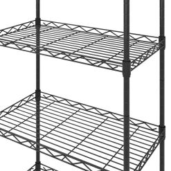 Regal Metall höhenverstellbar auf Rollen 54 x 29 x 160 cm schwarz