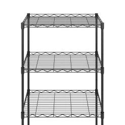 Regal Metall höhenverstellbar auf Rollen 54 x 29 x 160 cm schwarz