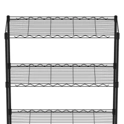 Regal Metall höhenverstellbar auf Rollen 76 x 35 x 154 cm schwarz