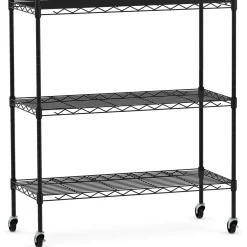 Regal Metall höhenverstellbar auf Rollen 76 x 35 x 154 cm schwarz
