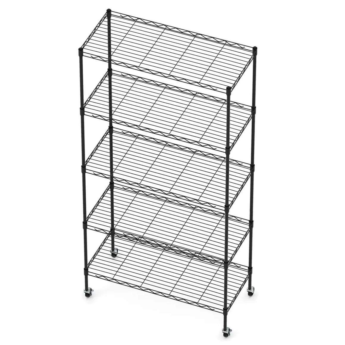 Regal Metall höhenverstellbar auf Rollen 76 x 35 x 154 cm schwarz