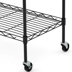 Regal Metall höhenverstellbar auf Rollen 76 x 35 x 154 cm schwarz