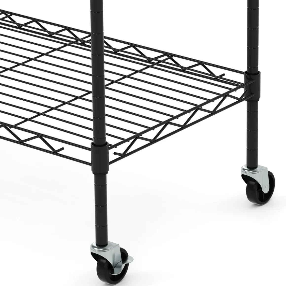 Regal Metall höhenverstellbar auf Rollen 76 x 35 x 154 cm schwarz