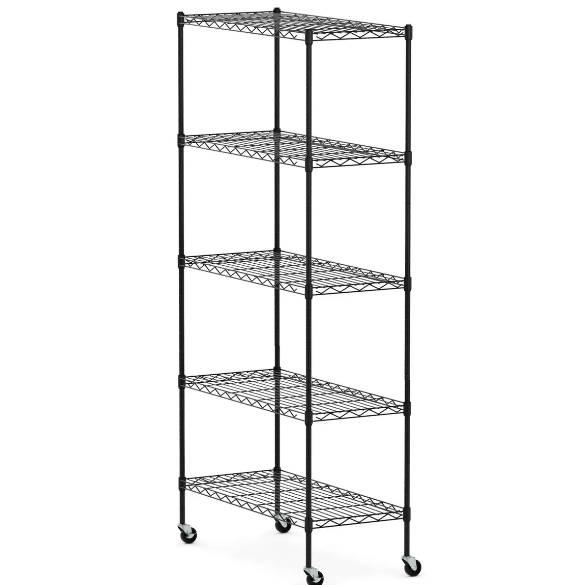 Regal Metall höhenverstellbar auf Rollen 76 x 35 x 154 cm schwarz