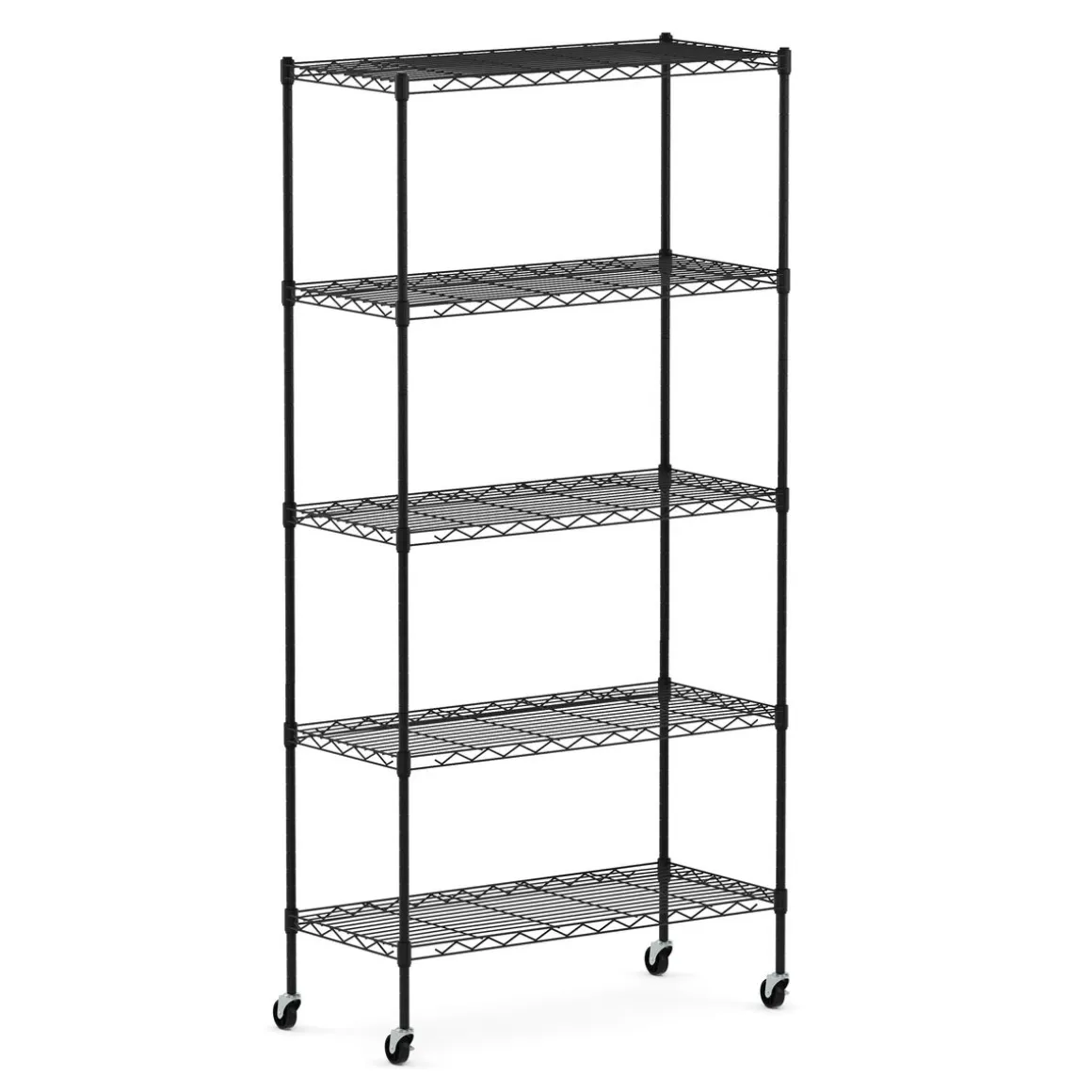 Regal Metall höhenverstellbar auf Rollen 76 x 35 x 154 cm schwarz