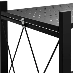 Regal Metall klappbar auf Rollen 71 x 126 cm schwarz