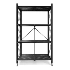 Regal Metall klappbar auf Rollen 71 x 126 cm schwarz
