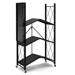 Regal Metall klappbar auf Rollen 71 x 126 cm schwarz