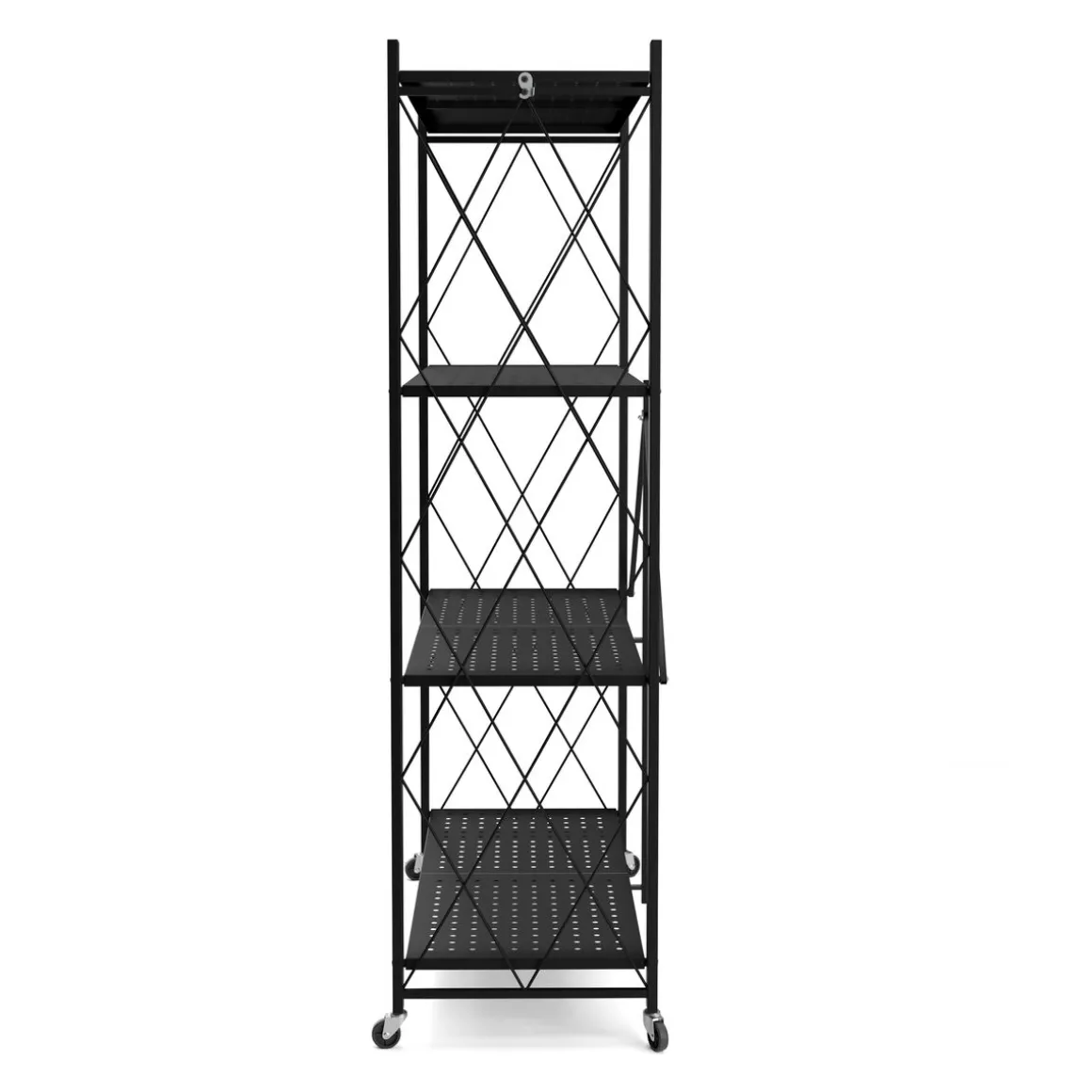 Regal Metall klappbar auf Rollen 71 x 126 cm schwarz