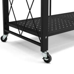 Regal Metall klappbar auf Rollen 71 x 126 cm schwarz