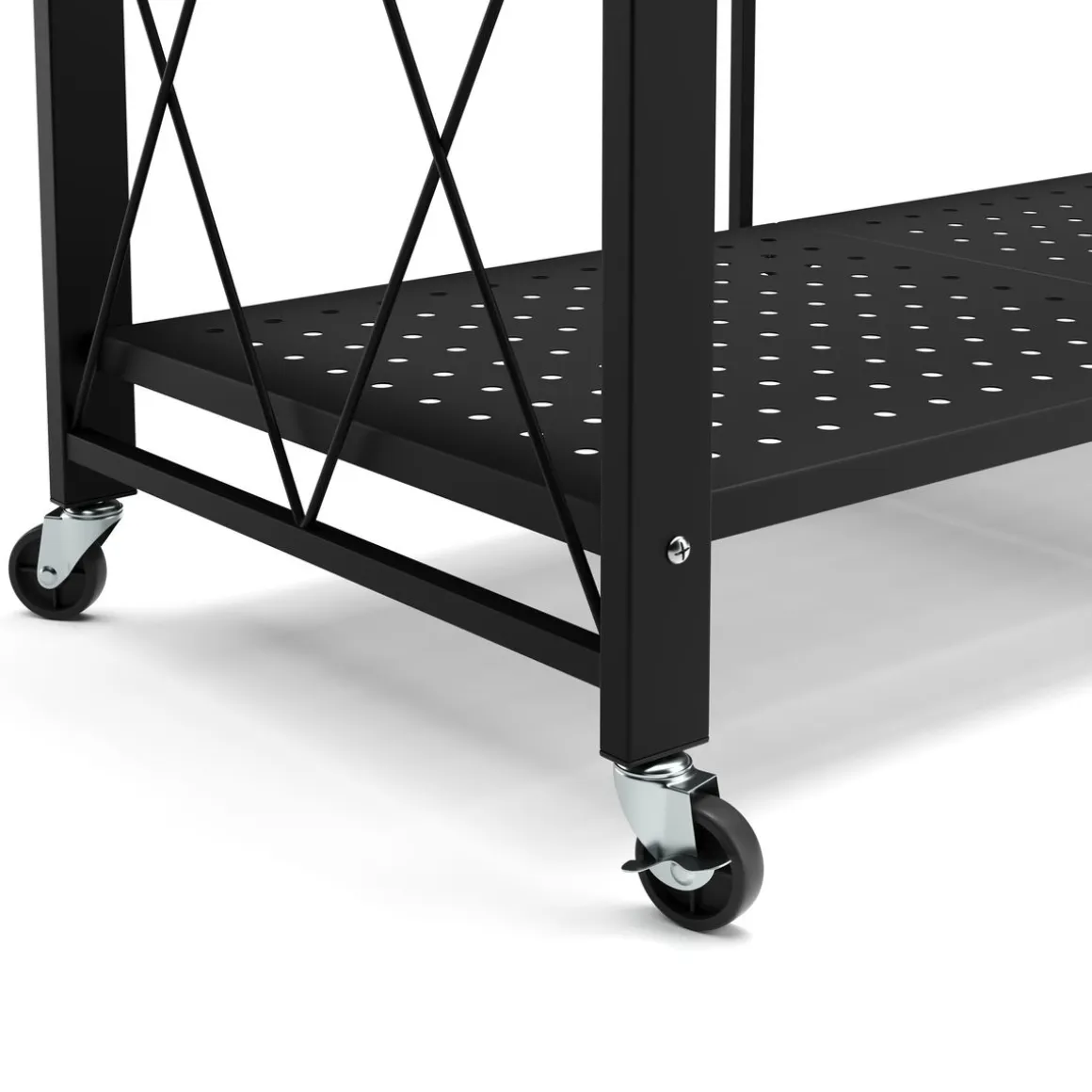Regal Metall klappbar auf Rollen 71 x 126 cm schwarz
