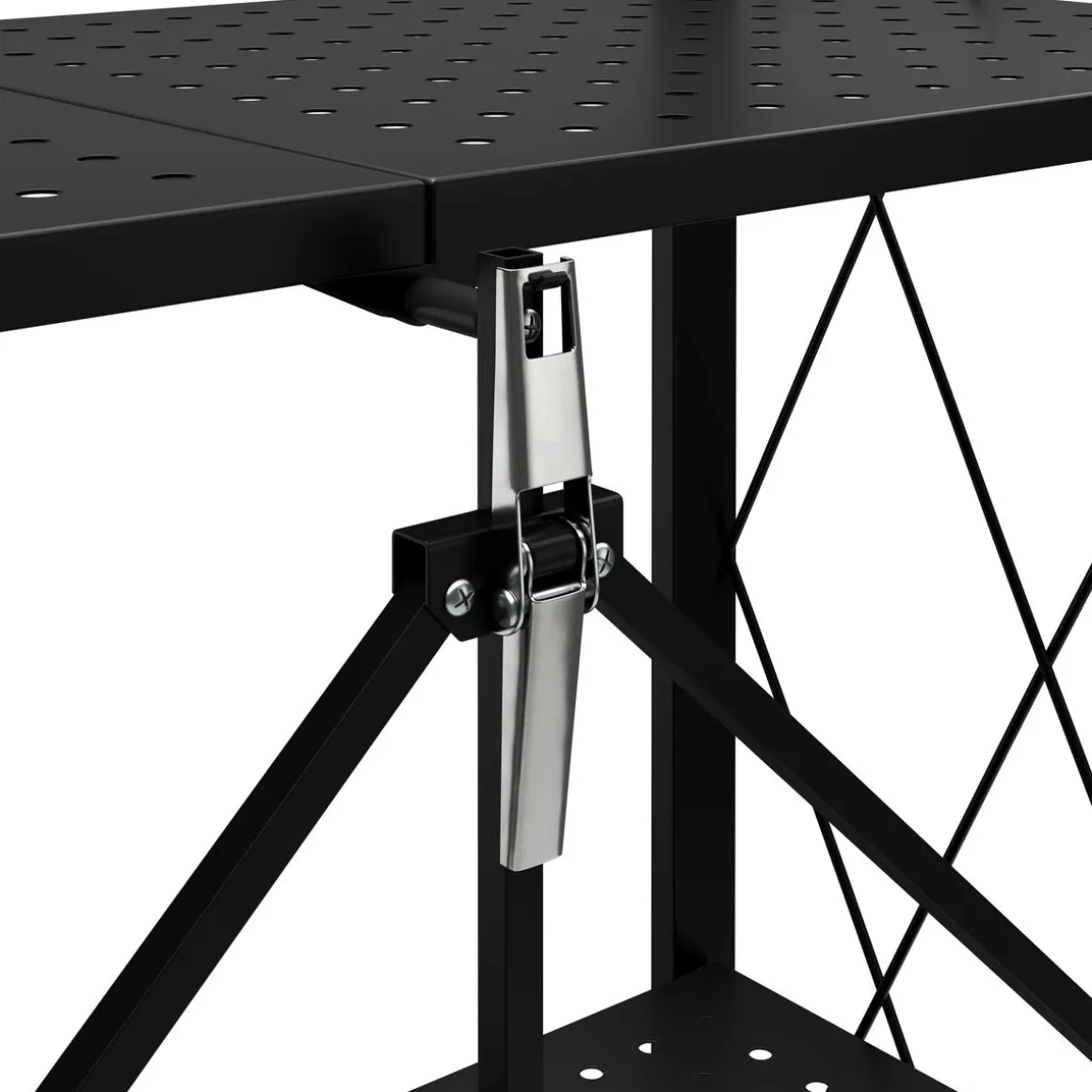 Regal Metall klappbar auf Rollen 71 x 126 cm schwarz
