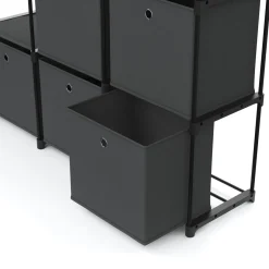Regal mit 6 Aufbewahrungsboxen 105 x 105 cm anthrazit