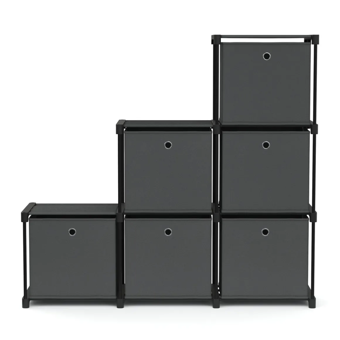 Regal mit 6 Aufbewahrungsboxen 105 x 105 cm anthrazit