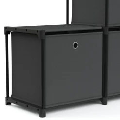 Regal mit 6 Aufbewahrungsboxen 105 x 105 cm anthrazit