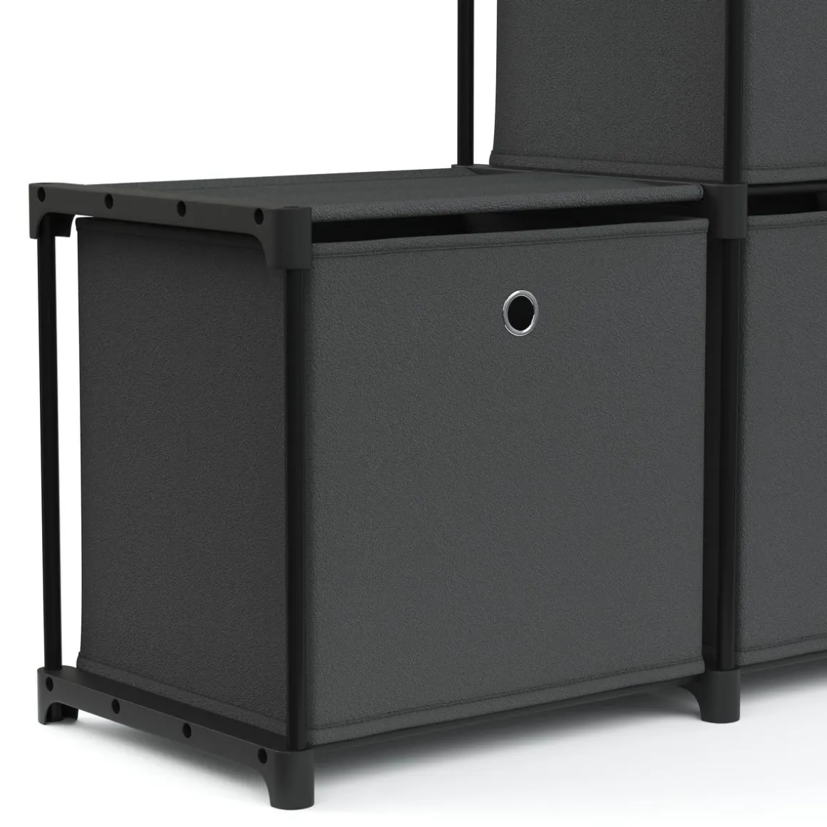 Regal mit 6 Aufbewahrungsboxen 105 x 105 cm anthrazit
