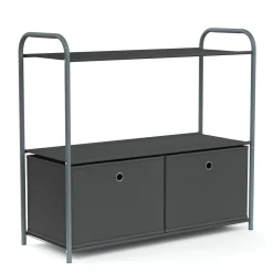 Regal mit 2 Aufbewahrungsboxen 79 x 72 cm anthrazit