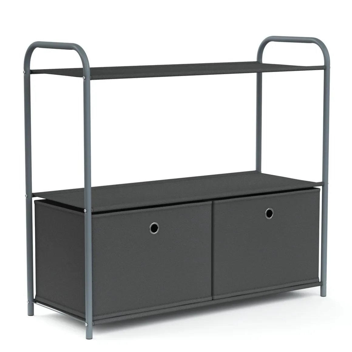 Regal mit 2 Aufbewahrungsboxen 79 x 72 cm anthrazit
