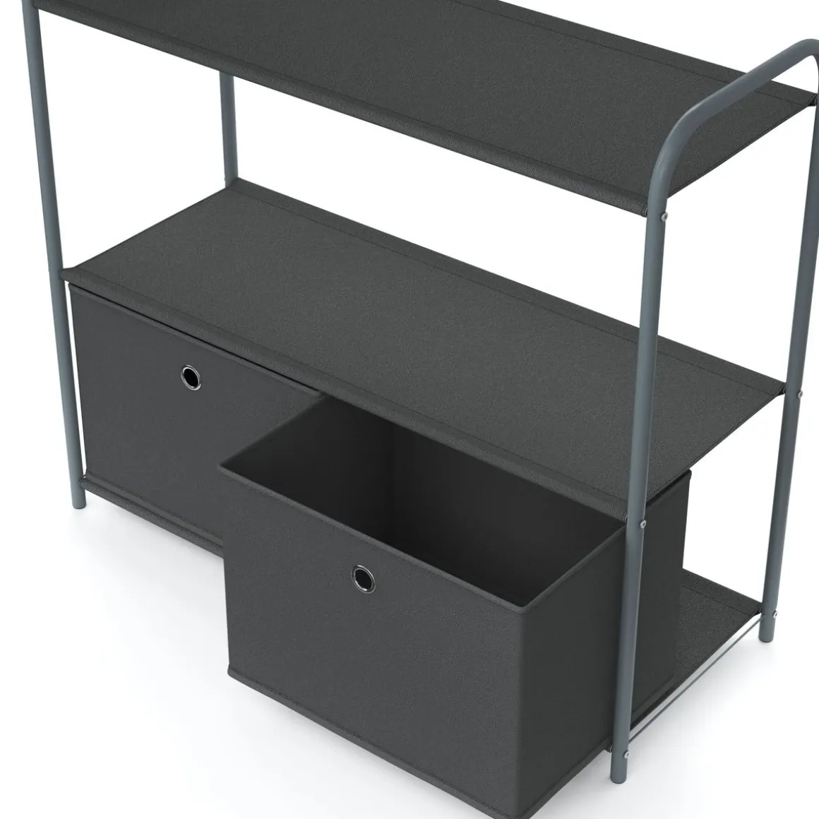 Regal mit 2 Aufbewahrungsboxen 79 x 72 cm anthrazit