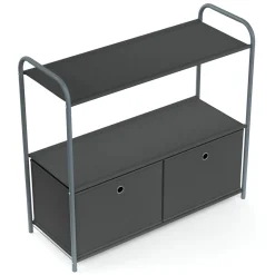 Regal mit 2 Aufbewahrungsboxen 79 x 72 cm anthrazit
