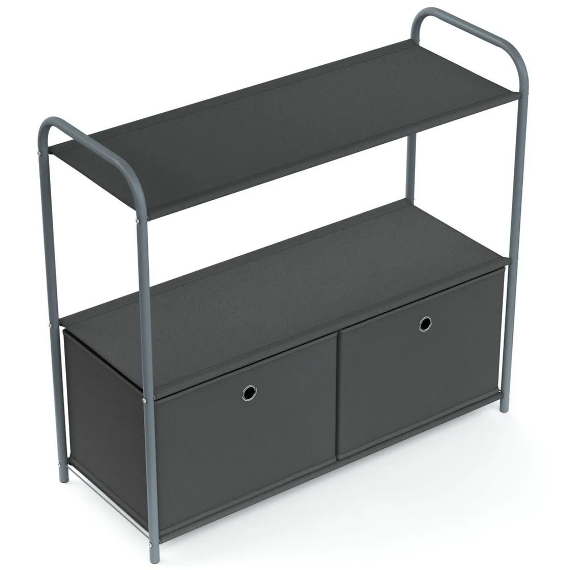 Regal mit 2 Aufbewahrungsboxen 79 x 72 cm anthrazit