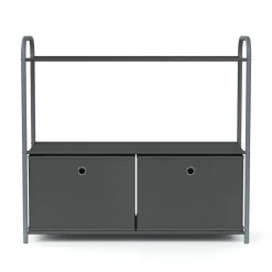 Regal mit 2 Aufbewahrungsboxen 79 x 72 cm anthrazit