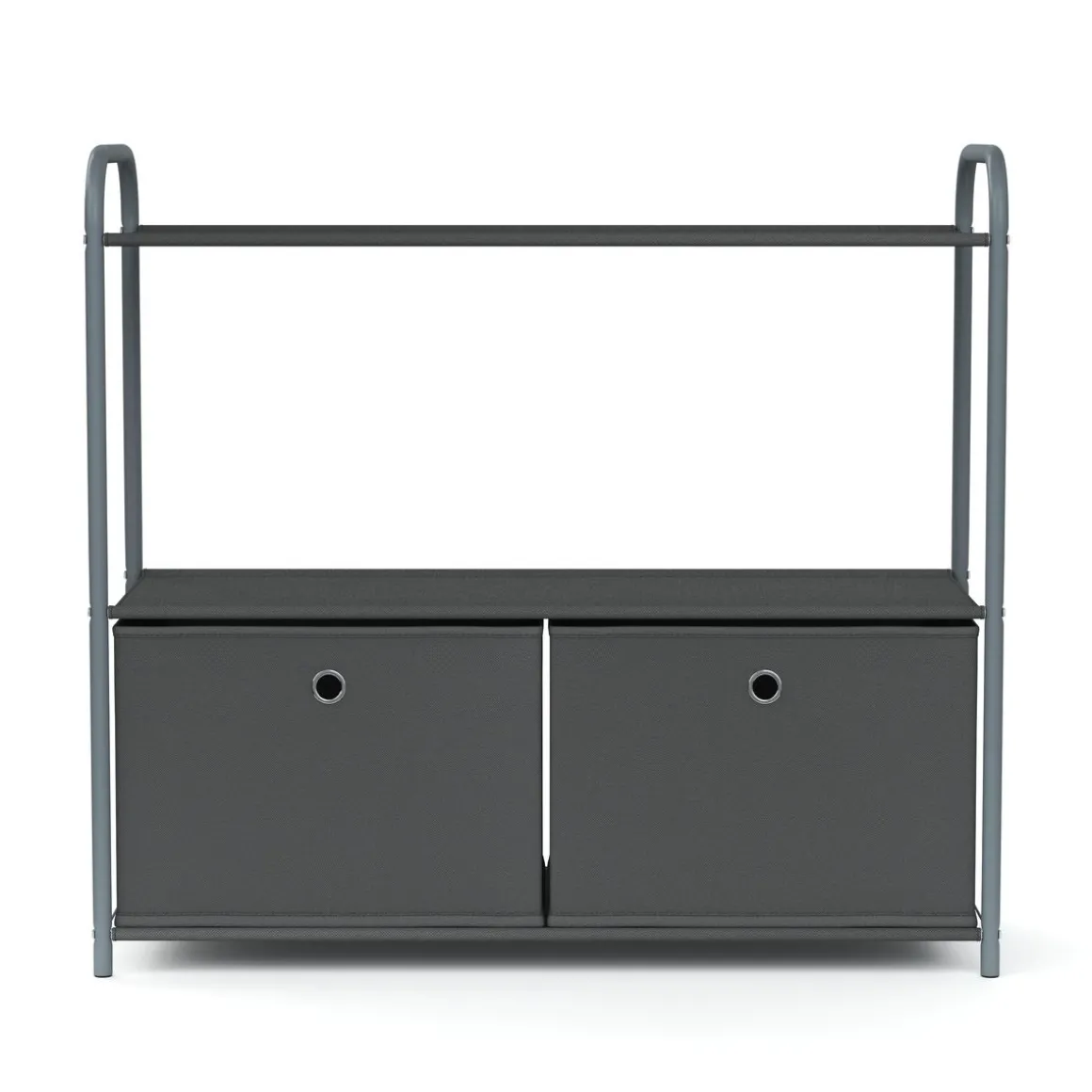 Regal mit 2 Aufbewahrungsboxen 79 x 72 cm anthrazit