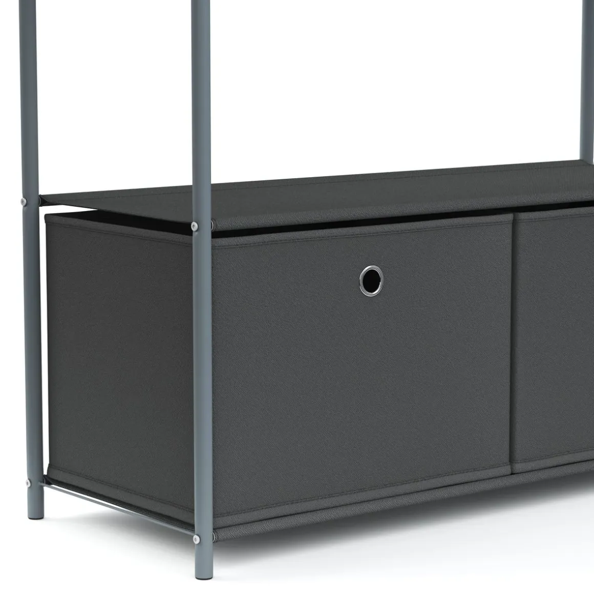 Regal mit 2 Aufbewahrungsboxen 79 x 72 cm anthrazit