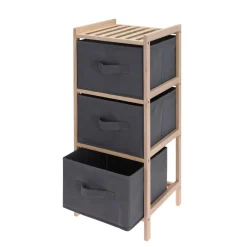 Regal mit 3 Aufbewahrungsboxen 28 x 65 cm anthrazit/natur