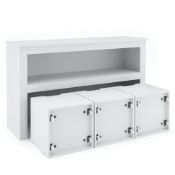 Regal mit Boxen Kinderzimmer 100 x 60 cm weiss