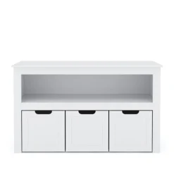 Regal mit Boxen Kinderzimmer 100 x 60 cm weiss