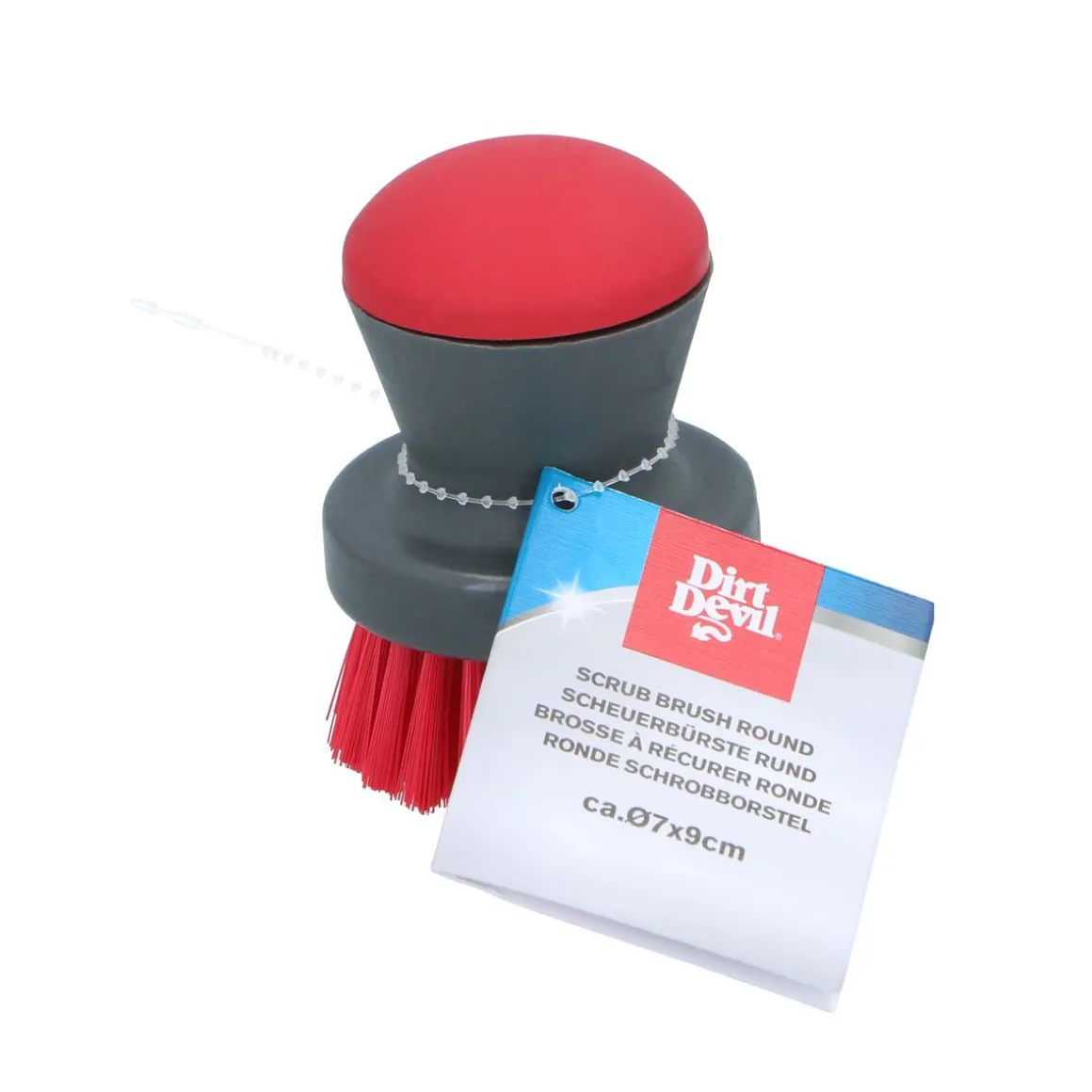 Reinigungsbürste Scheuerbürste rund 7 cm grau/rot