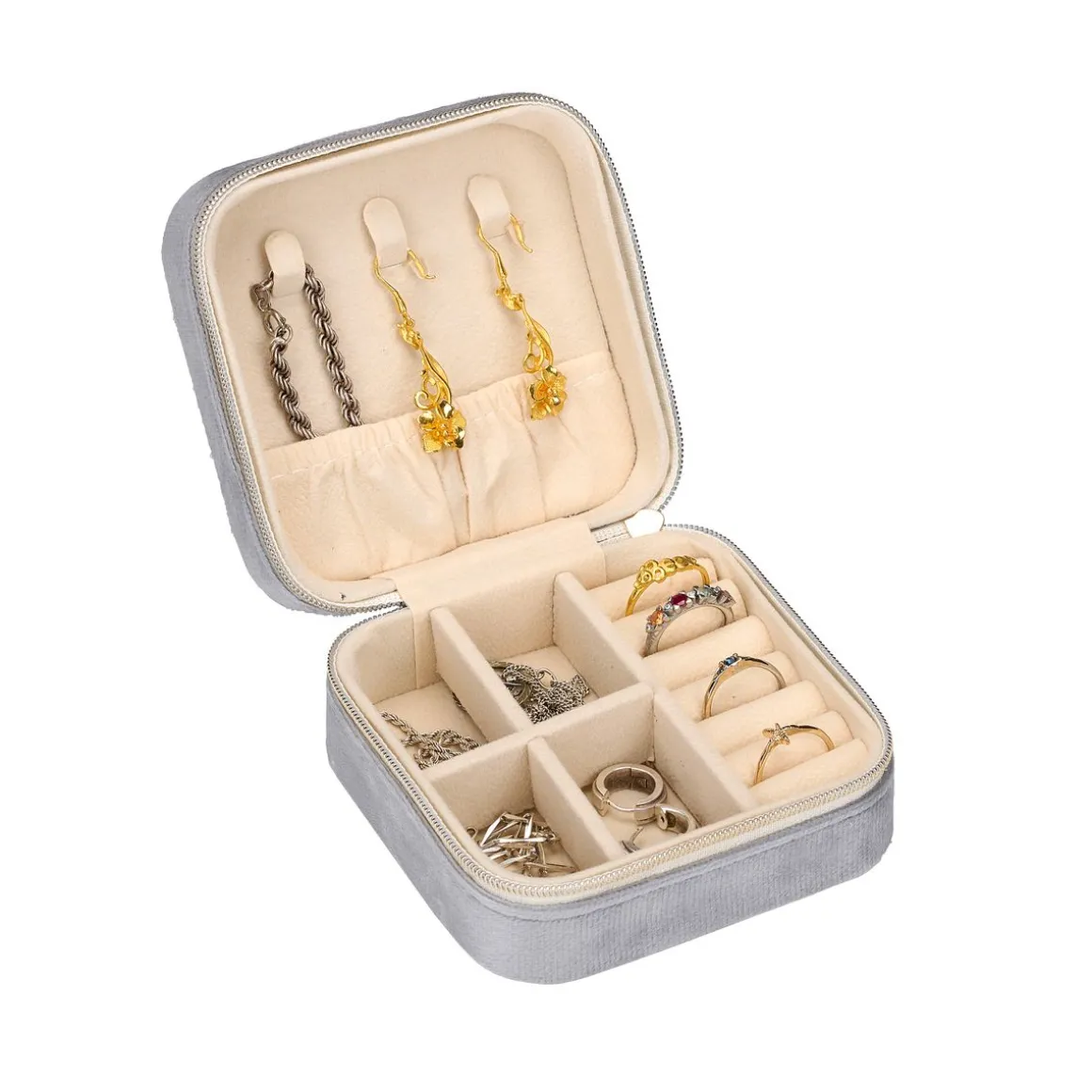 Reiseetui Samt für Schmuck 10 x 10 cm | GONSER.CH