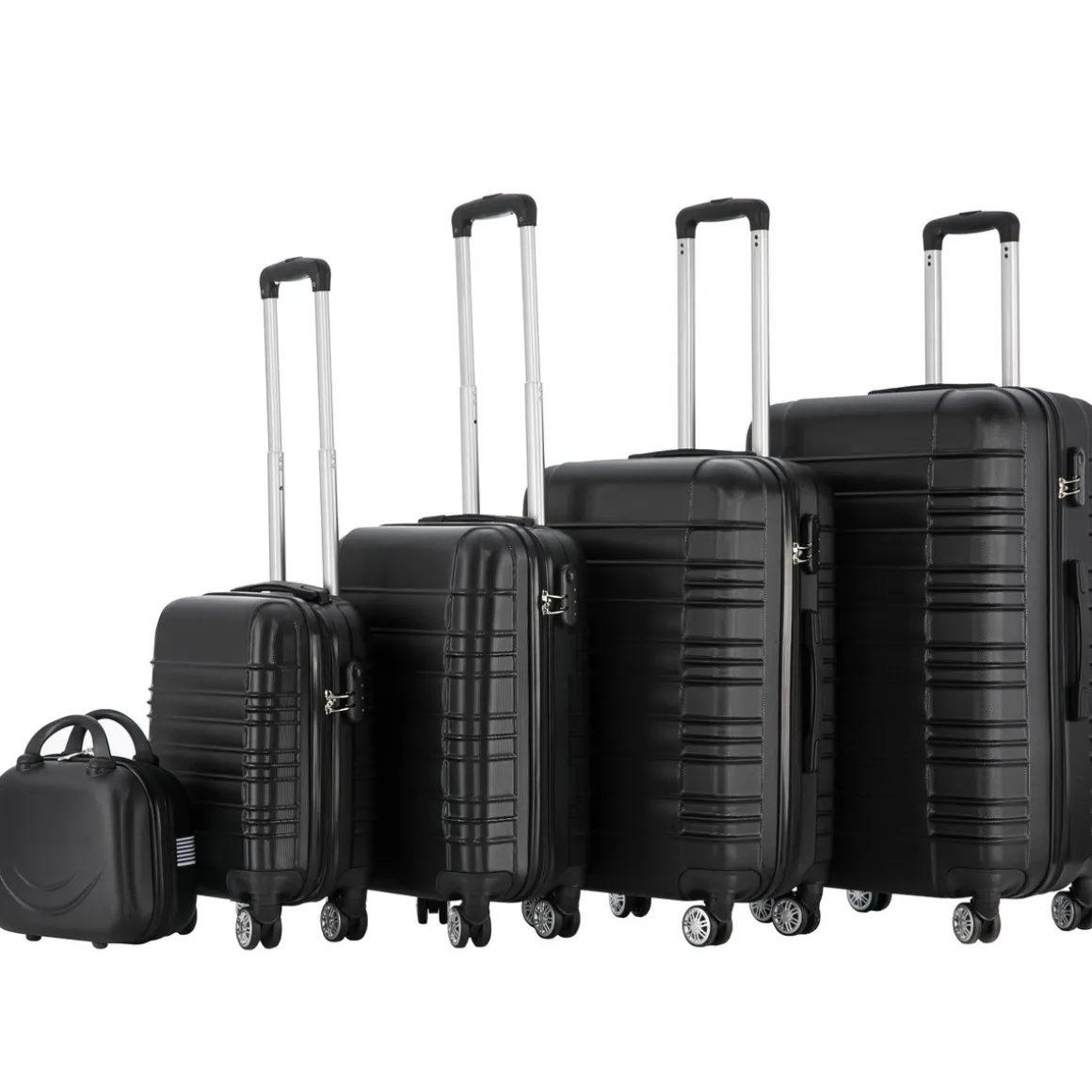 Reisekoffer Hartschalenkoffer AVA 5er Set schwarz