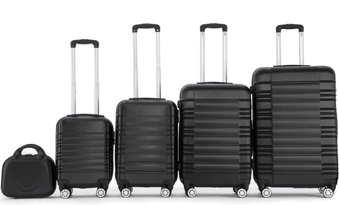 Reisekoffer Hartschalenkoffer AVA 5er Set schwarz